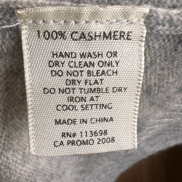 Gray Heathered Cashmere Turtleneck / Cowlneck Sweater - Picture 3 of 3